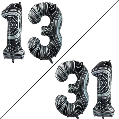GOER Number 30 Balloons for 30th Birthday Party Decorations,42 Inch Jumbo Foil Helium Balloons for 30th Anniversary (Black)
