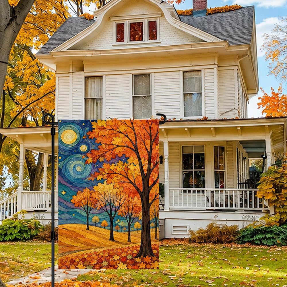 Fall Garden Yard Flag 12x18 Inch Double Sided Outside Porch Decor