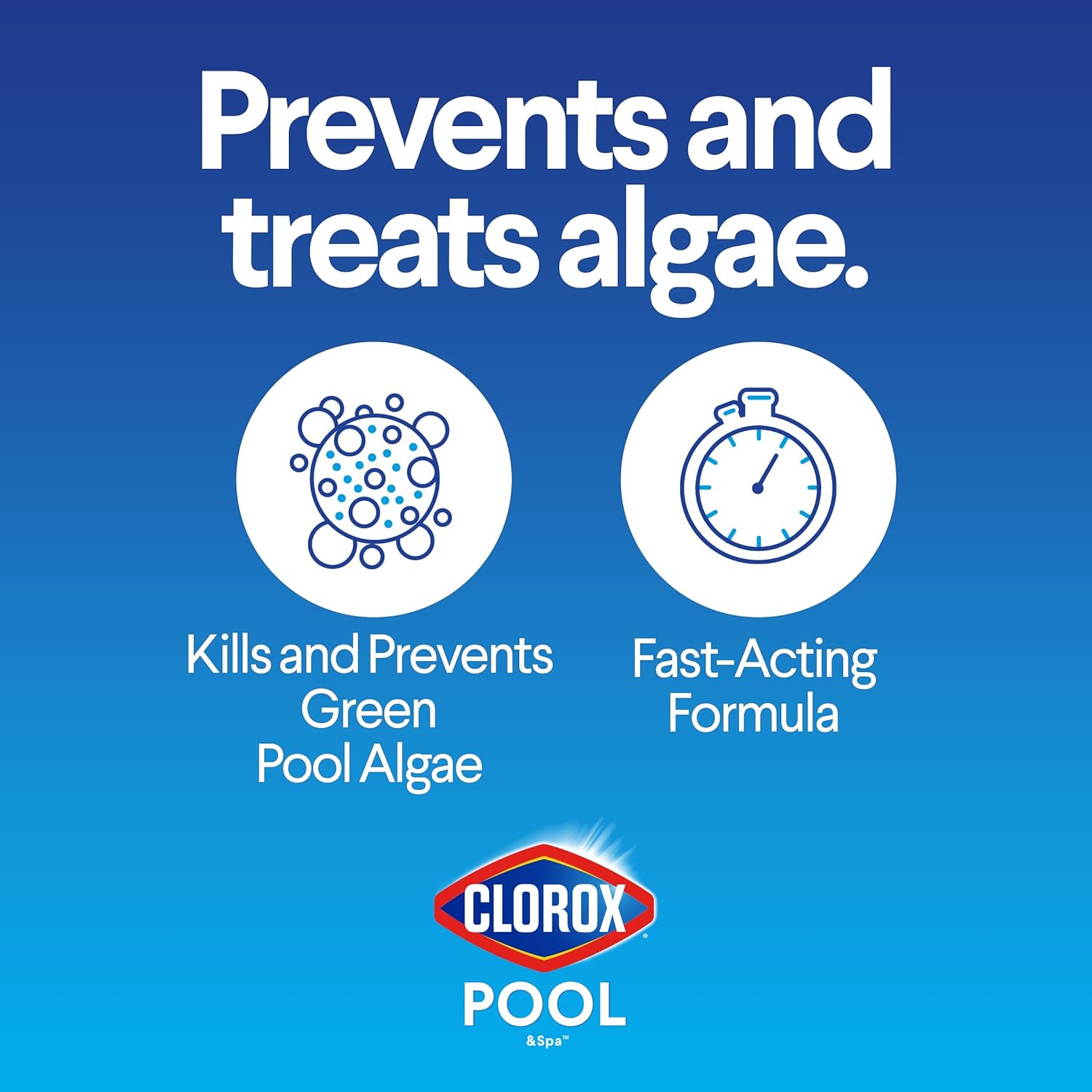 Clorox® Pool&Spa™ Swimming Pool Algaecide, Prevents and Treats Pool Algae, Non-Foaming, 1 Quart (Pack of 1)