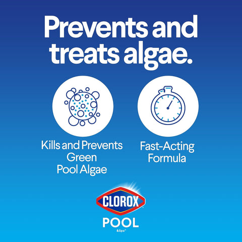 Clorox® Pool&Spa™ Swimming Pool Algaecide, Prevents and Treats Pool Algae, Non-Foaming, 1 Quart (Pack of 1)