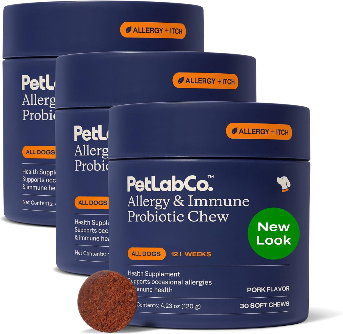 PetLab Co. Allergy & Immune Probiotic Chews, 3-Pack, Pork
