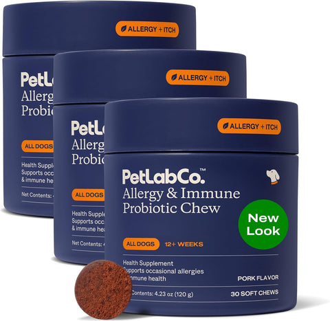 PetLab Co. Allergy & Immune Probiotic Chews, 3-Pack, Pork