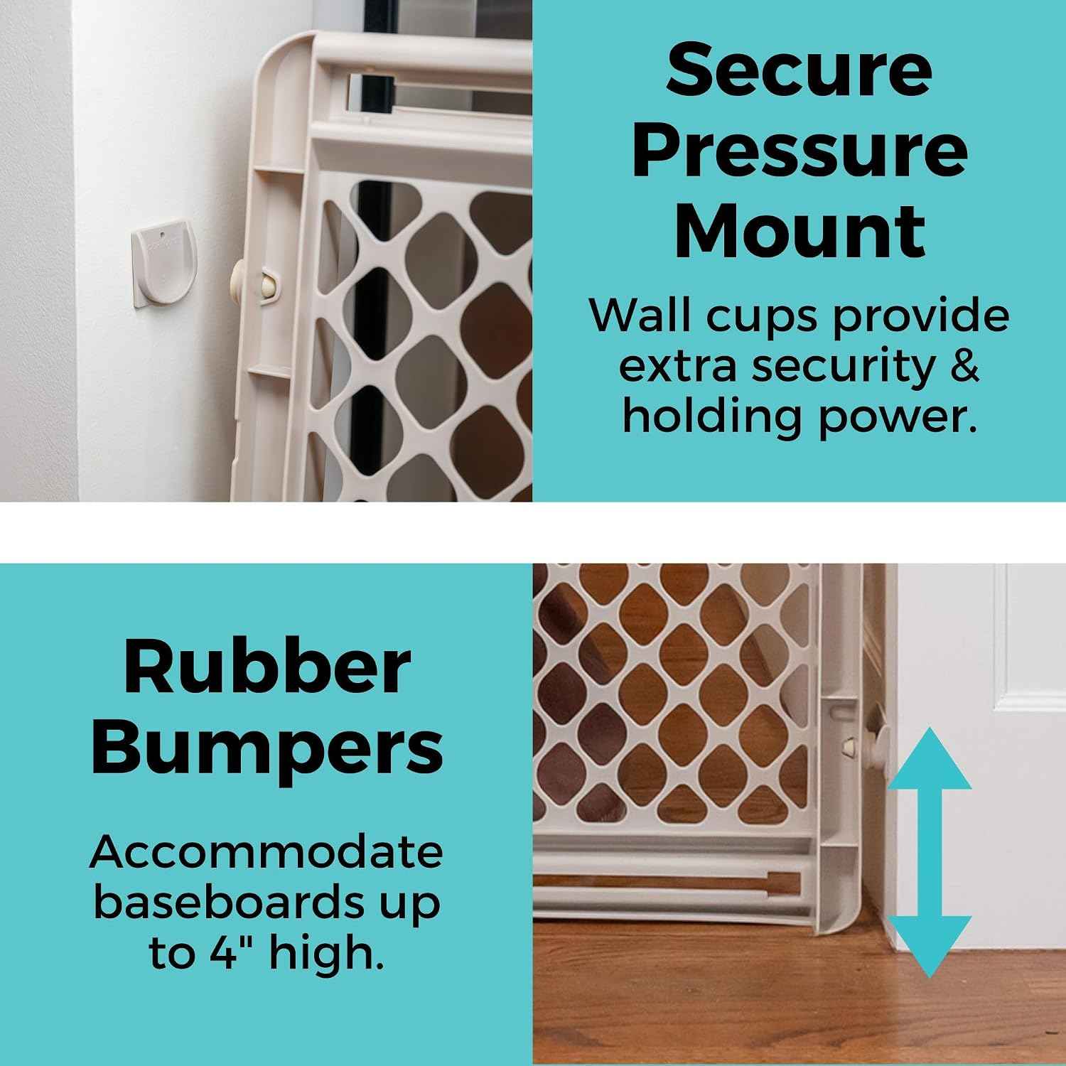 Toddleroo by North States - Supergate Ergo Baby Gate: Plastic Baby Gate for Stairs & Doorways - Adjustable Indoor Safety Gate - Made in USA - 26 to 42 Inches Wide - 26 Inches Tall - Sand