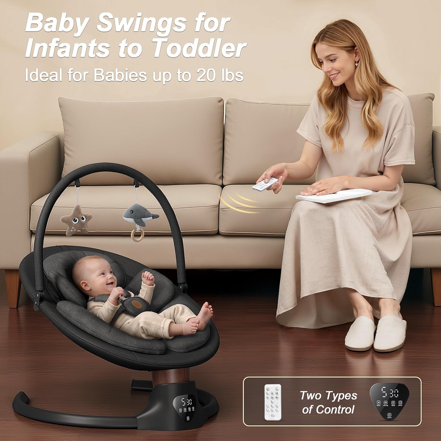 Baby Swings for Infants, FasonBaby Electric Baby Swing with Bluetooth Music