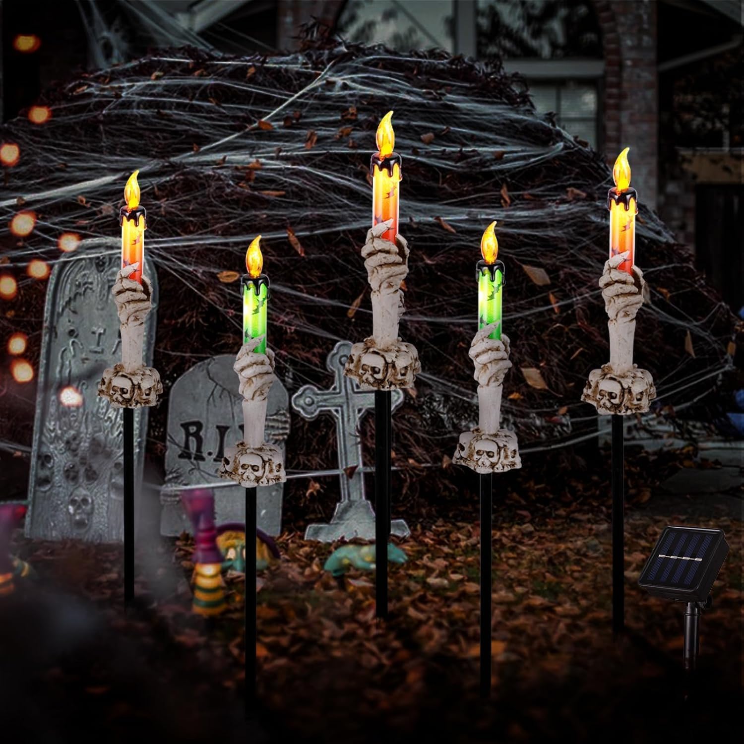 Halloween Decorations Outdoor, Solar Pathway Lights, 10 Pack
