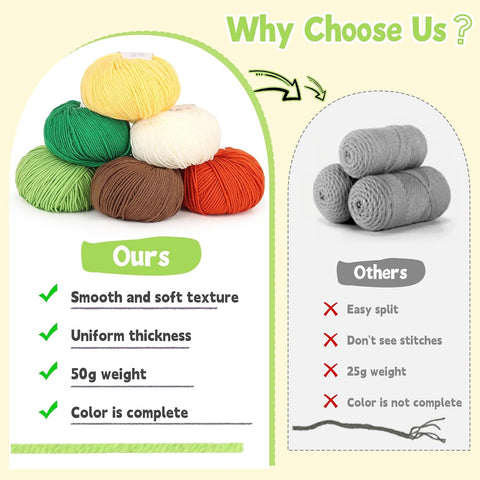 Katech Cotton Acrylic Blend Yarn for Crocheting-Crochet Yarn(Grass Green)
