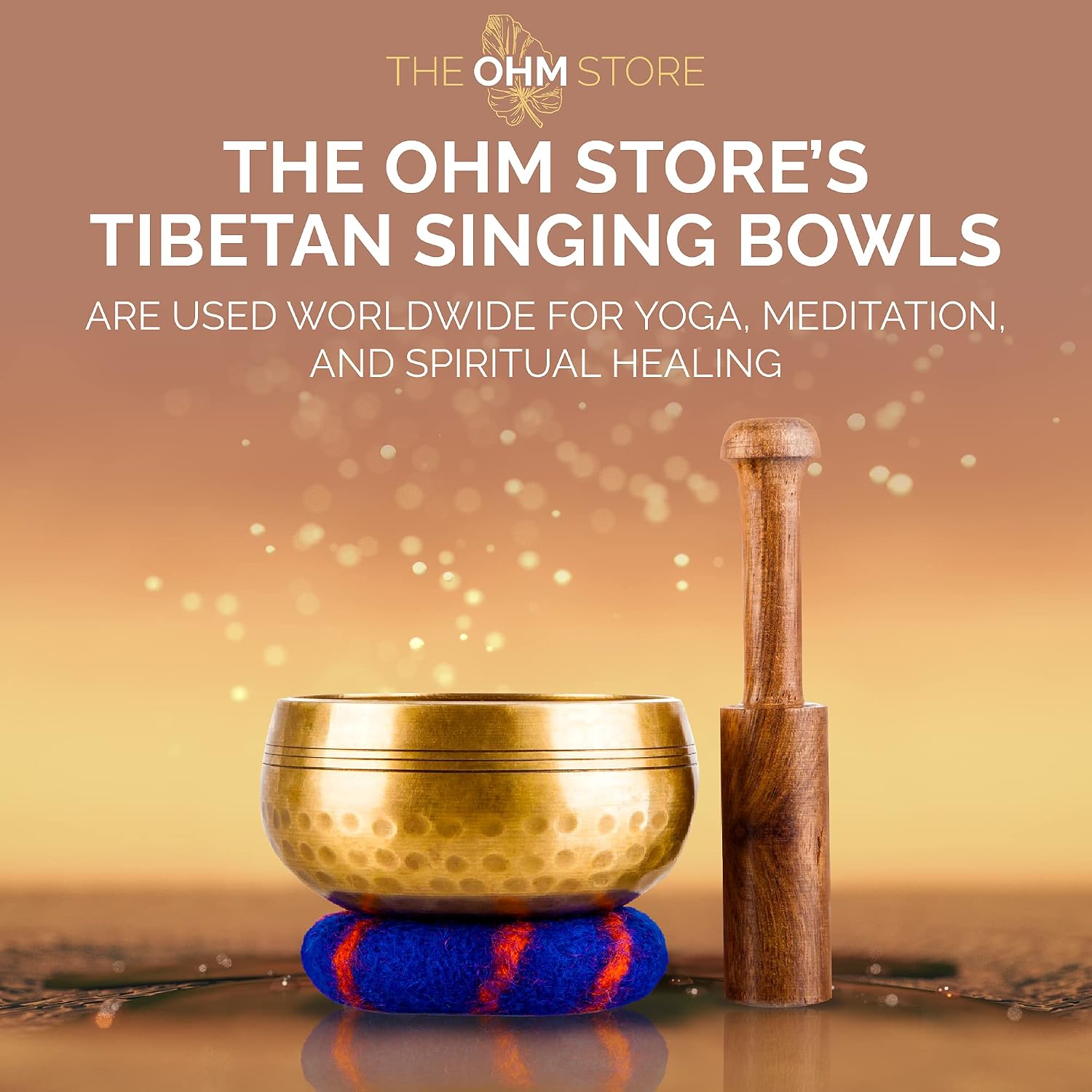 Handcrafted Tibetan Singing Bowl Gift Set – 3.5” Sound Bowl for Meditation, Sound Healing & Yoga – Mindfullness Christmas Gift – Authentic Hand-Hammered in Nepal - The Ohm Store