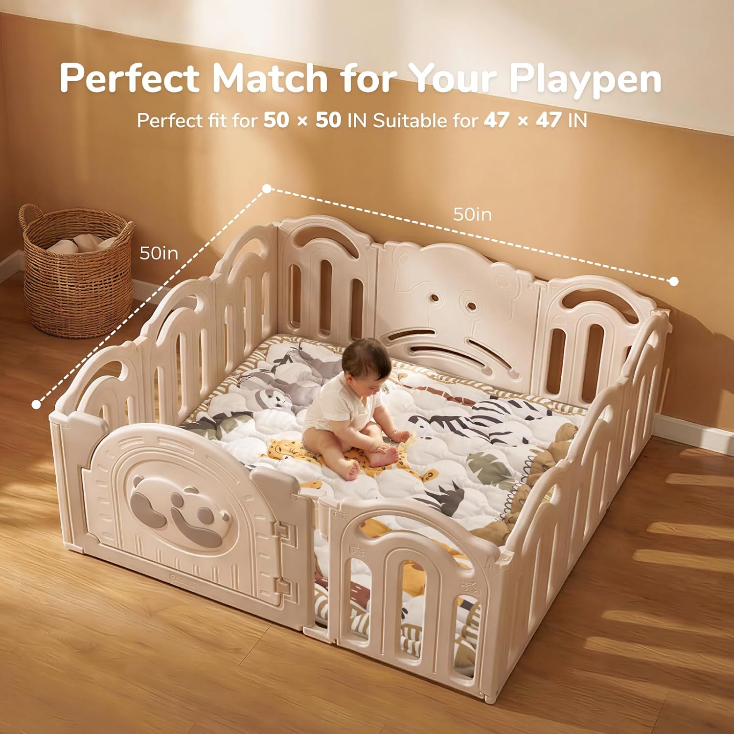 Momcozy Baby Play Mat for Floor, 50"x50" Thickened Playpen Mat