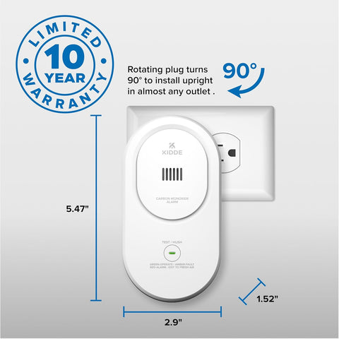 Kidde Carbon Monoxide Detector, Plug-in & AA Battery Backup, COP