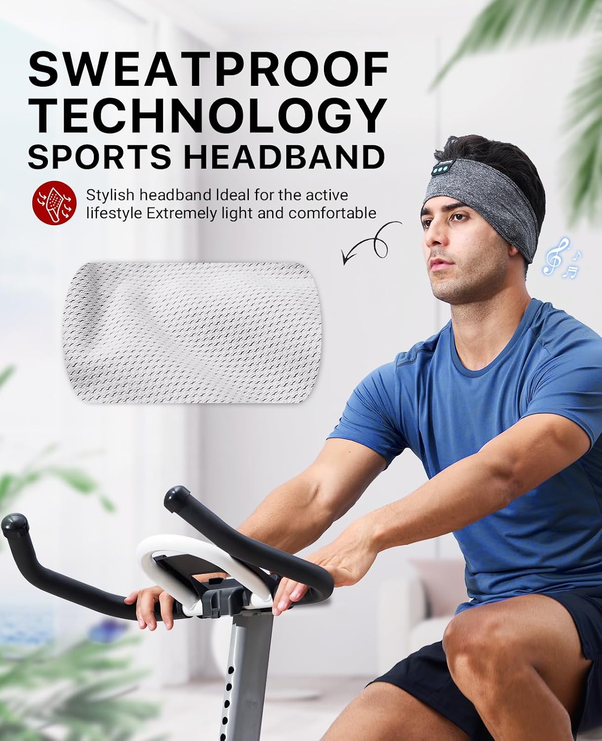 Perytong Sleep Headphones Wireless, Bluetooth Sports Headband Headphones with Ultra-Thin HD Stereo Speakers Perfect for Sleeping,Workout,Jogging,Yoga,Insomnia, Air Travel, Meditation (Grey)