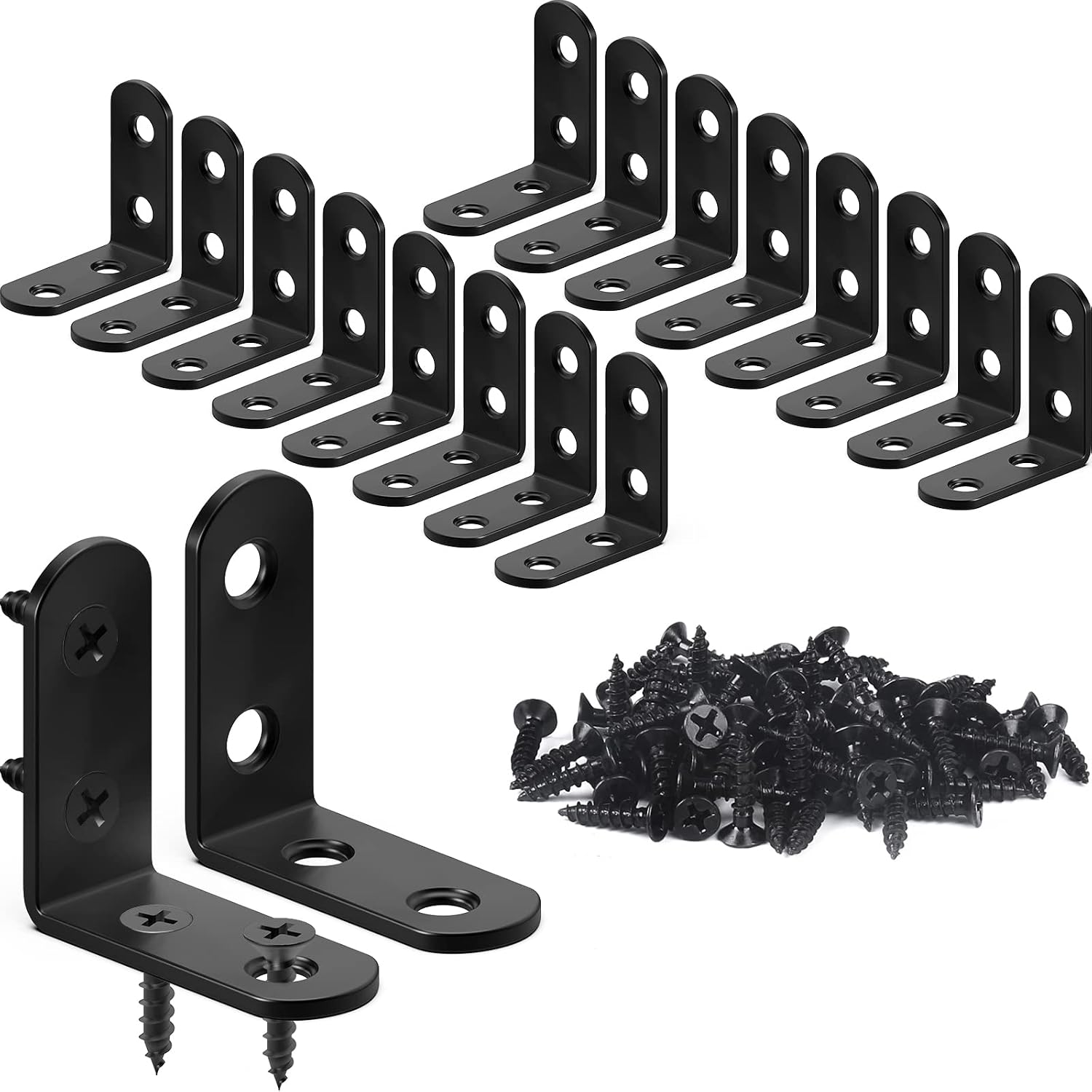 FATLODA 18PCS L Bracket Corner Brace, Stainless Steel Corner Bracket
