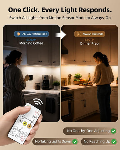 EZVALO 3-Pack 10inch Under Cabinet Lighting with Remote, 2400mAh Rechargeable Motion Sensor Lights, Magnetic Dimmable Closet Light, Timer, 3 Color Temps Wireless Lights for Kitchen, Pantry, Stair