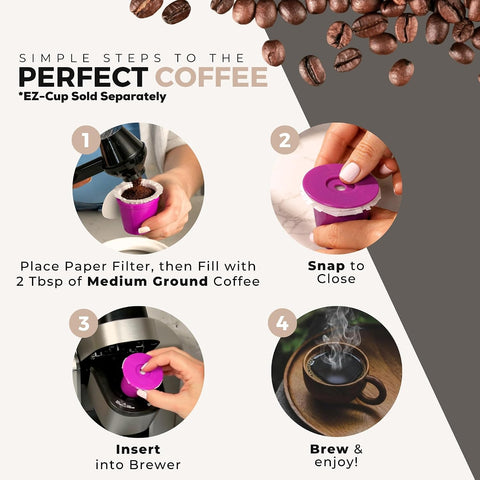 Perfect Pod EZ-Cup Paper Filters with Lid for Reusable Coffee Pods, 300 Ct