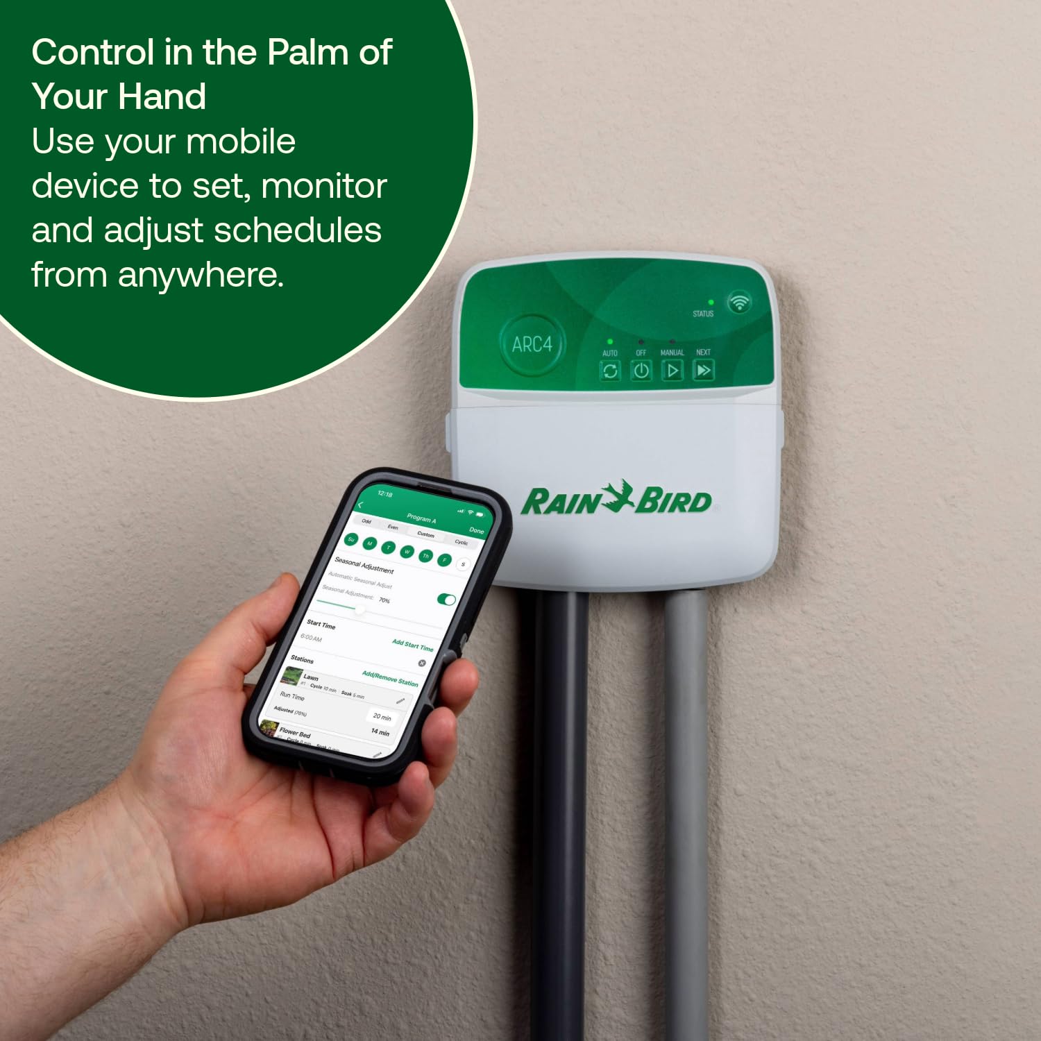Rain Bird ARC6 Irrigation Controller, Smart WiFi, Indoor, 6-Station