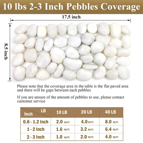 FANTIAN 10 lbs Large River Rocks for Landscaping, 2-3 Inch Polished White Pebbles for Plants, Decorative White Stones for Planters Vase Aquarium and Outdoor Garden Rocks