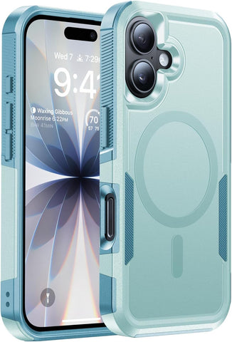 Magnetic for iPhone 17 Case Dual-Layer Shockproof Mintgreen