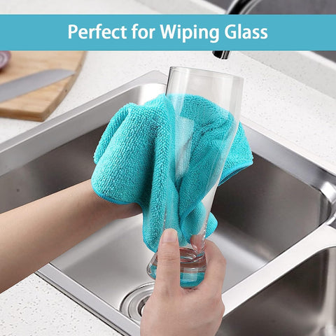 HOMEXCEL 12PK Microfiber Cleaning Cloth, Cleaning Rag for Home, 11.5x11.5in