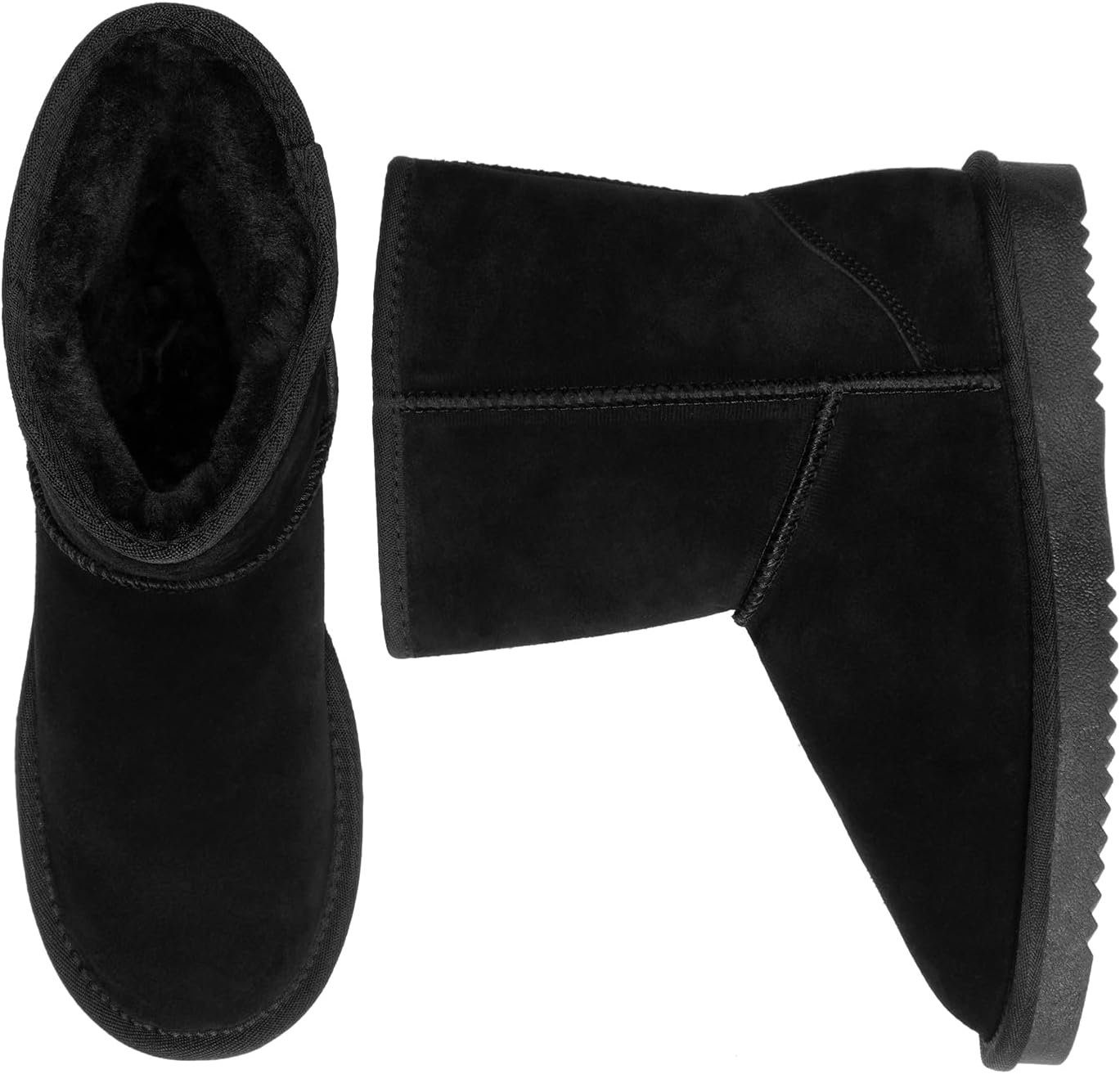 DREAM PAIRS Women's Shorty-New Mid Calf Winter Snow Boots