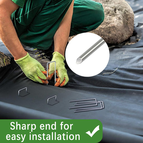 50 Pack Landscape Staples 4 Inch 12 Gauge Garden Stakes