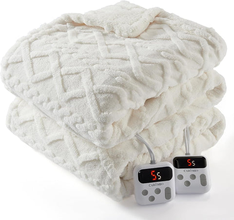 CAROMIO Electric Blanket King Size Dual Control, Heated Blanket King