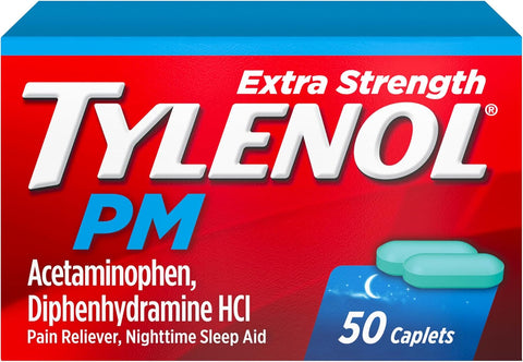 Tylenol PM Extra Strength Caplets, 500 mg Acetaminophen, 50 ct