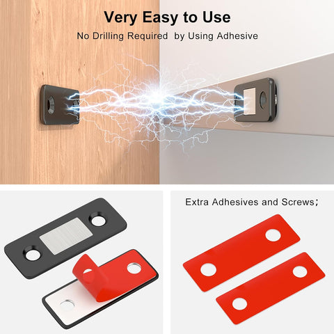 Cabinet Magnetic Catch Jiayi 4 Pack Ultra Thin Cabinet Door Magnets Stick on Drawer Magnets Cabinet Latch Magnetic Closures for Cabinets Kitchen Closet Door Closing Magnetic Door Catch Closer