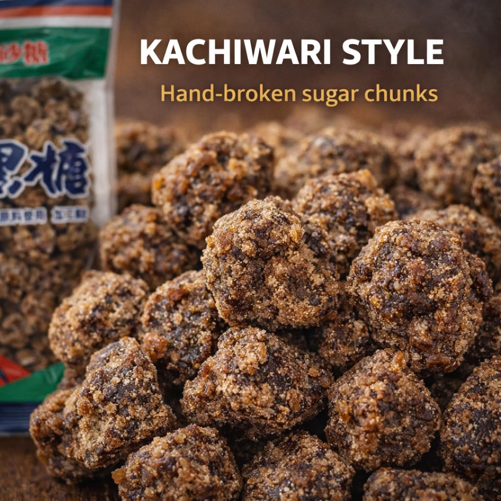 [Pack of 2] OKINAWA KACHIWARI KOKUTO BLACK SUGAR – Traditional Japanese Brown Sugar Chunks, Rich Molasses Flavor, Naturally Crafted from Sugarcane – 10.5 oz (300 g)