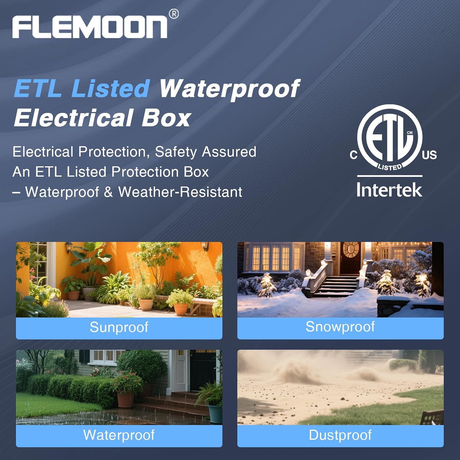 Flemoon Small Outdoor Electrical Box, IP55 Waterproof Extension Cord Cover