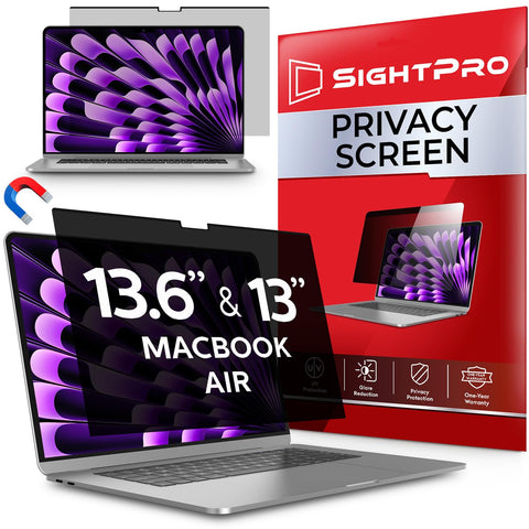 SightPro Magnetic Privacy Screen for MacBook Air 13.6 & 13 Inch (2022-2024, M2, M3) Removable Laptop Privacy Filter Shield and Protector