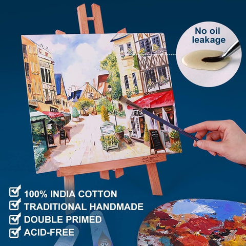 Canvas Panels 8x10 Inch 60-Pack, 10 oz Primed 100% Cotton White Blank Small Canvases for Painting, Flat Canvas Board for Oil Acrylics Watercolor & Tempera Paints