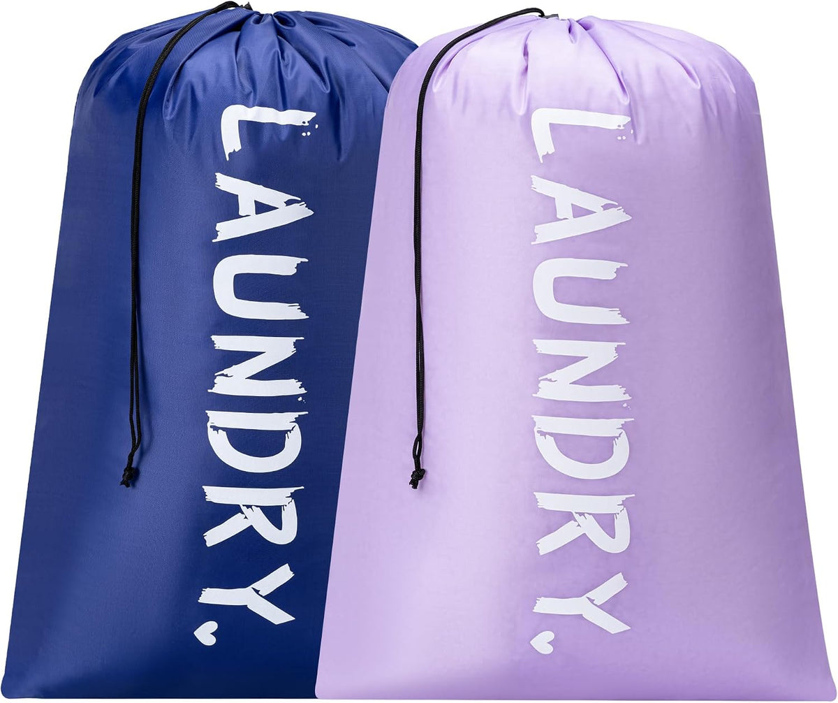 2 Pack Travel Laundry Bag,24" x 36", Extra Large Dirty Clothes Organizer