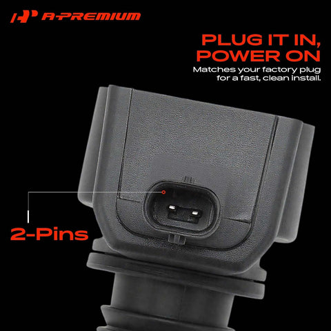 A-Premium Set of 6 Ignition Coil Pack and Iridium Spark Plugs
