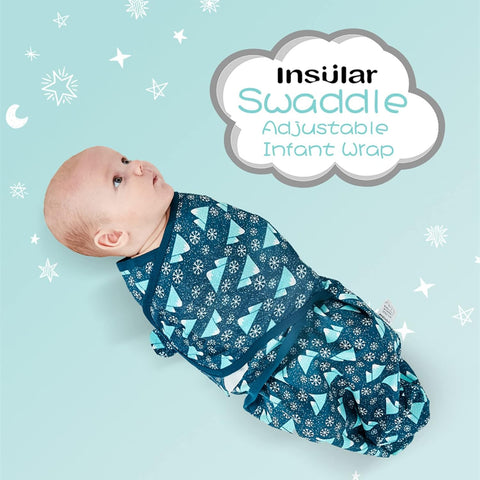 insular Baby Swaddle Wrap, Swaddle Blanket for Newborn and Infant, Adjustable Velcro Swaddling Set for Boy and Girl, Soft Cotton Baby Sleep Sack 3 Pack, Bear, Small(0-3 Month)
