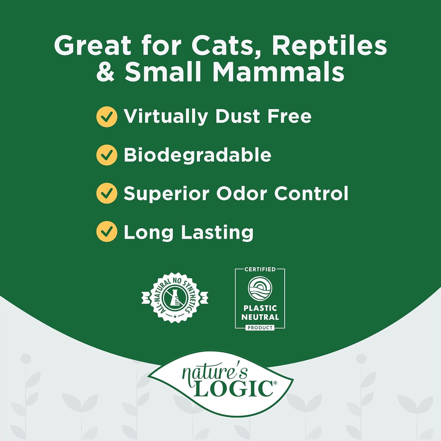 NATURE'S LOGIC Pine Pellet Cat Litter - 100% Natural - Unscented, 12 lb