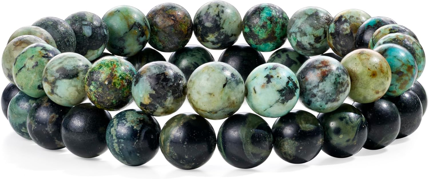 Bivei Natural Crystals Gemstone Healing Stretchy Round Beaded Bracelet
