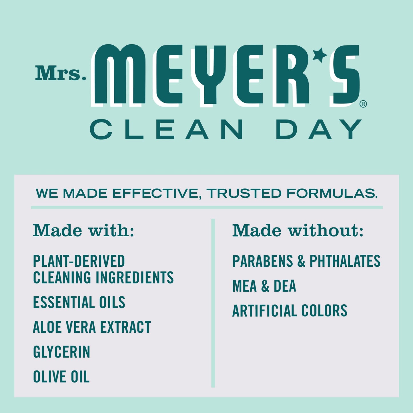 MRS. MEYER'S CLEAN DAY Hand Soap, Made with Essential Oils, Biodegradable Formula, Limited Edition Mint, 12.5 fl. oz - Pack of 3