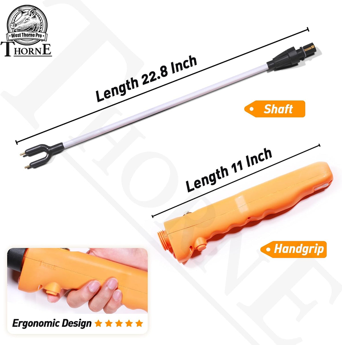 Livestock Prod, Waterproof Cattle Prod Stick with LED Light, Livestock Prod for Modern Livestock Management(33.8in)
