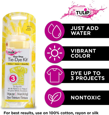 Tulip One-Step Tie-Dye Kit, Vibrant Colors for Fabric 4 fl oz, Yellow