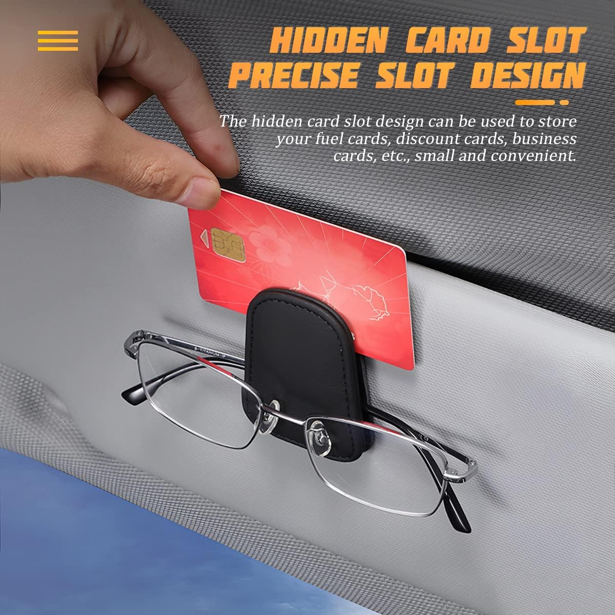 AICEL Sunglasses Holders for Car Sun Visor, Leather Magnetic Clip, Brown