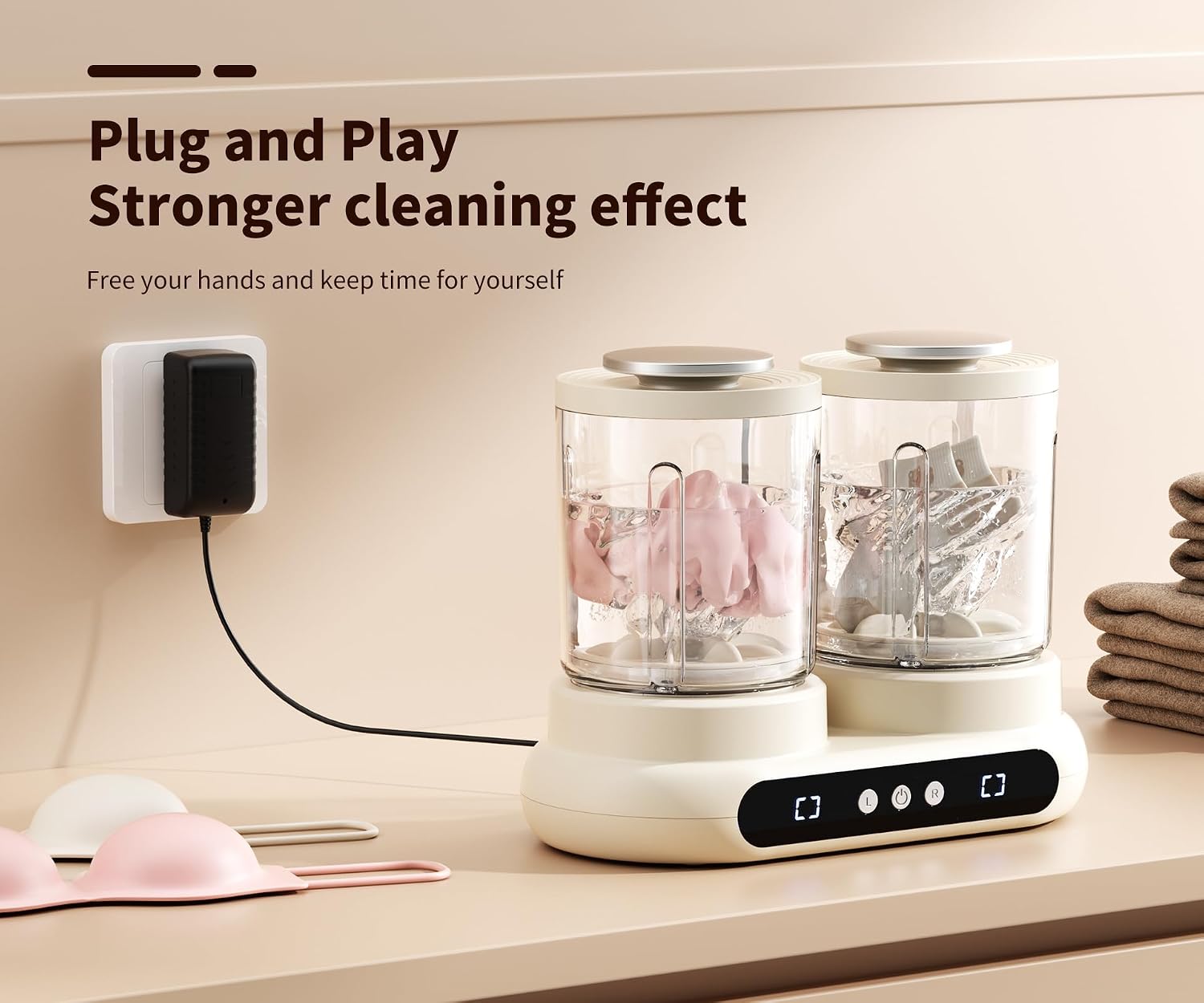 Underwear Washing Machine, a Portable Mini Model with Detachable Twin-Tub Design. It Supports Separate Deep Cleaning for Baby Clothes. This Mini Laundry Cup is Suitable for Bras, Socks and Underwear