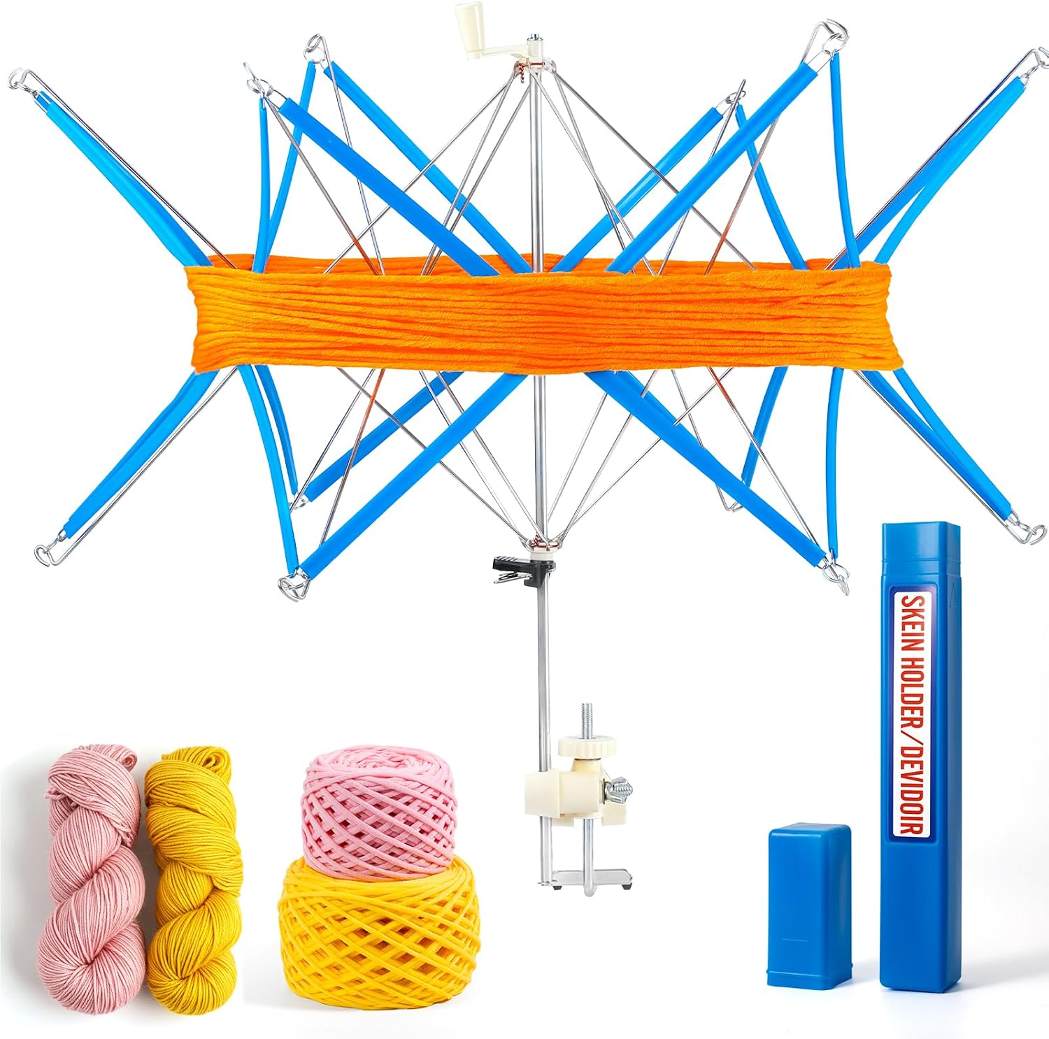 Yarn Swift, Stable Umbrella Holder for Skeins, Flexible Lightweight Design