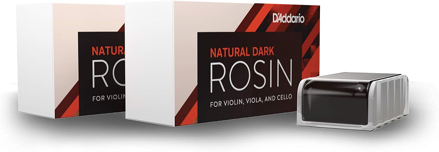 D'Addario Natural Violin & Cello Rosin, Dark, 2 Pack