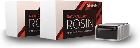 D'Addario Natural Violin & Cello Rosin, Dark, 2 Pack