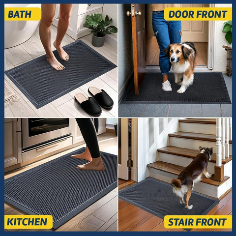 Muddy Mat® Meshy Mat™ Door Mat Heavy-Duty Quick-Dry Floor Mat, Sand & Dirt Trapper for Indoor & Outdoor, Ideal for Entrance, Mudrooms,Patios & Garages,Low-Profile,Non-Slip,Washable– Black 16"x24"x0.4"