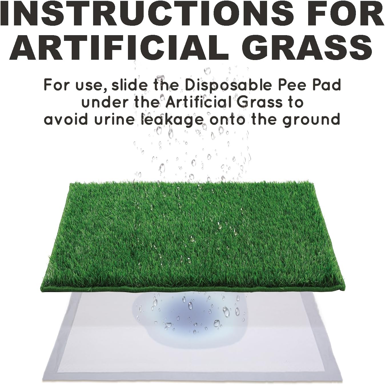 HQ4US Grass Pee Pads for Dogs Potty, Artificial Grass Patch Odor Control