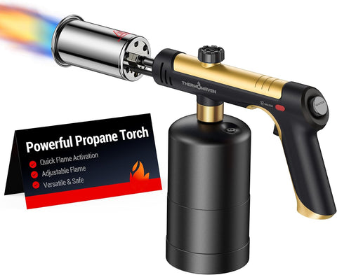 ThermoMaven Propane Torch Gun, One-Touch Max Fire Flame Thrower, Gold