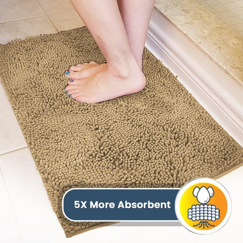Muddy Mat® | Super Water Absorbent Door Mat Indoor, Microfiber Quick Dry Chenille Entryway Rug, Slip Resistant Front Door Mat, Indoor Mats for Entryway, Machine Washable Pet Rug, Beige 24"x36"