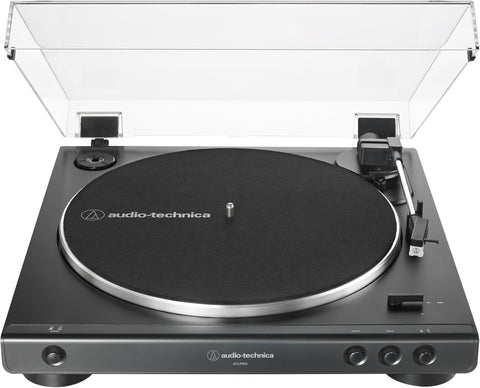 Audio-Technica AT-LP60X-BK Fully Automatic Belt-Drive Stereo Turntable, Black, Hi-Fidelity, Plays 33-1/3 and 45 RPM Vinyl Records, Dust Cover, Anti-Resonance, Die-Cast Aluminum Platter