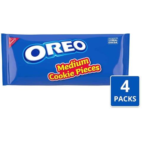 OREO Chocolate Sandwich Cookies Medium Cookie Pieces, 4-2.5 lb Bags | Always made with Real Cocoa, Bulk Baking Ingredients