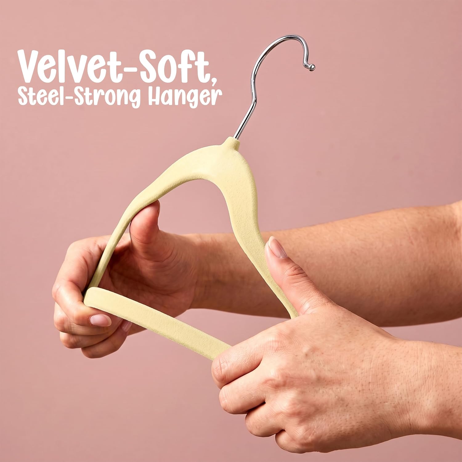 Utopia Home Kids Velvet Hanger 20 Pack – 11" Premium Baby Hangers - Beige